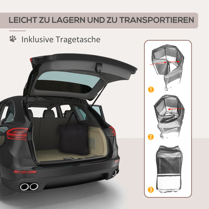 PawHut Welpenauslauf Freilaufgehege Tierlaufstall Laufstall Welpenzaun Welpen-Laufstall Hundelaufstall 600D Oxford Ø120 x H58 cm