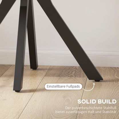 HOMCOM Esstisch Küchentisch Runder Tisch, Modernes Design, 78 cm x 78 cm x 75 cm, Schwarz