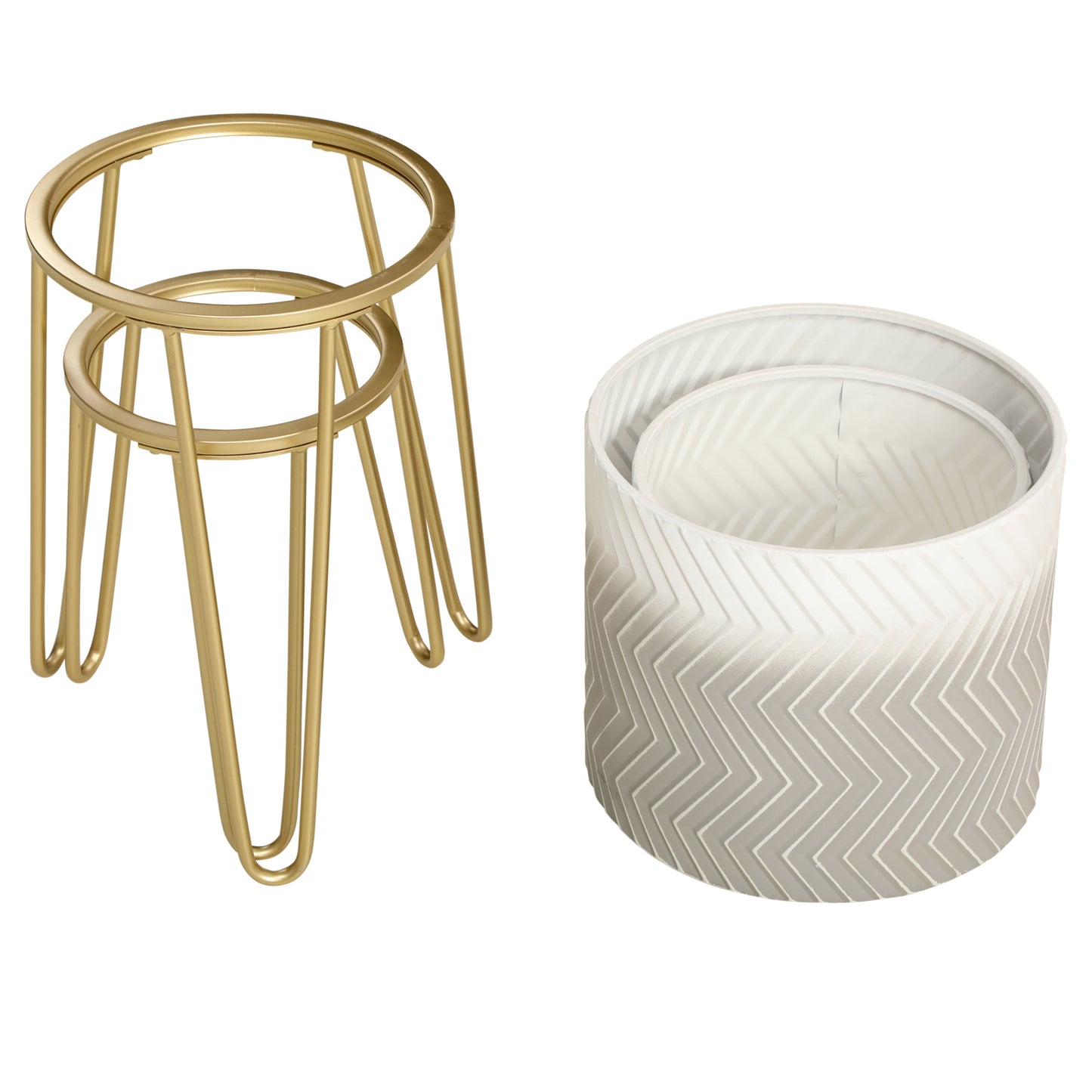 Outsunny Set av 2 Blumenständern, dekorativ design, Metallrahmen, 30 x 30 x 67 cm