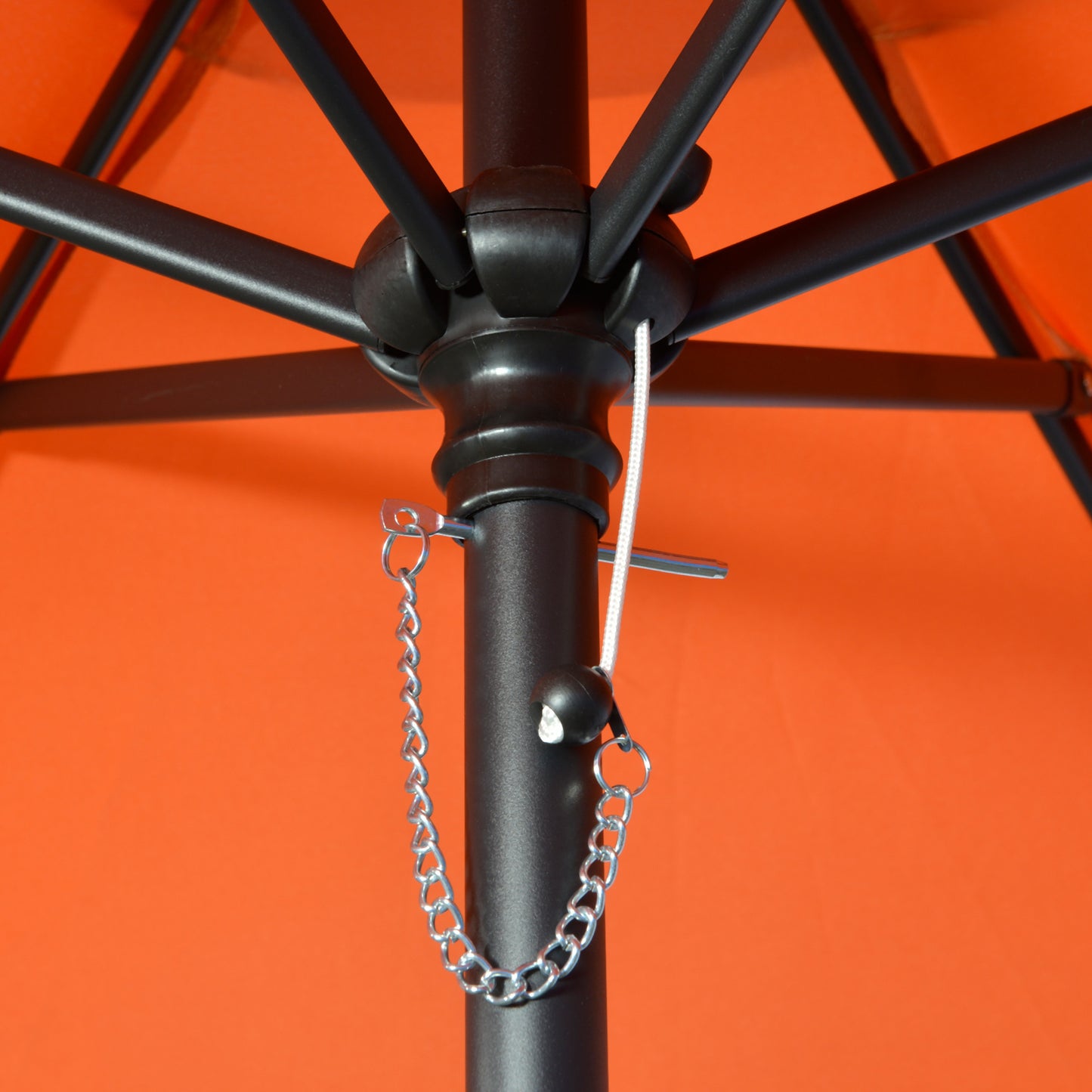 Outsunny Sonnenschirm Ø196 cm, sechseckig Balkonschirm für Strand Balkon Garten, Orange