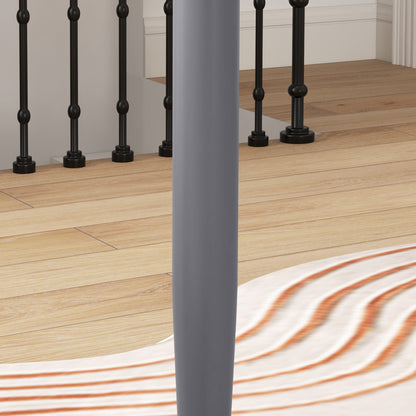 HOMCOM Esstisch für 2 Personen, runde Tischplatte, Stahlfuß, Grau, 70 x 70 x 75 cm