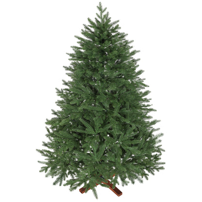 HOMCOM Künstlicher Weihnachtsbaum, realistisches Aussehen, klappbare Zweige, Holzsockel