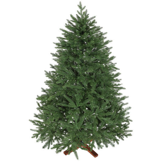 HOMCOM Künstlicher Weihnachtsbaum, realistisches Aussehen, klappbare Zweige, Holzsockel