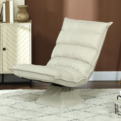 HOMCOM Relaxsessel, Sitzsack, verstellbare Rückenlehne, Lederoptik, 62x70x95cm, Beige