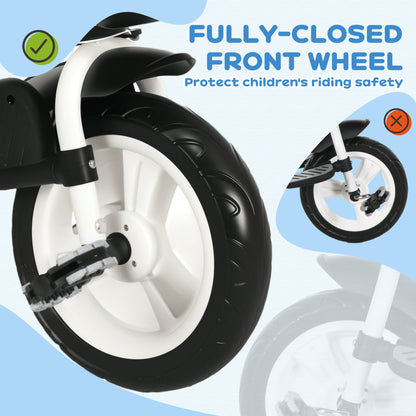 HOMCOM 6-in-1 Kinderdreirad mit Schiebestange, Dach, Gurt, Ablagekorb, 18+ Monate, Dunkelblau