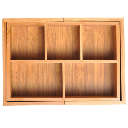 HOMCOM Aufbewahrungsbox Ordnungsbox Schubladen Organizer ausziehbar Bambus Natur 24,6 x 17,6 x 7 cm