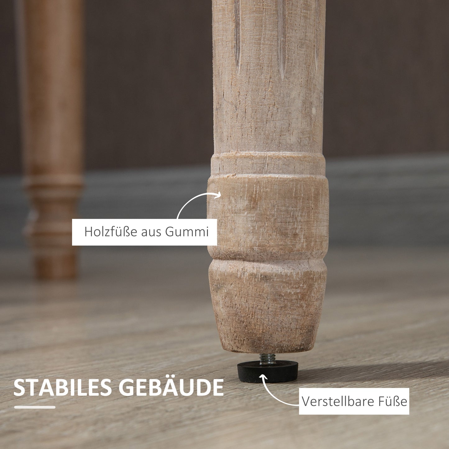 HOMCOM Küchenstühle im 2er-Set, weich gepolstert, Vintage-Design, Rattanoptik, Grau