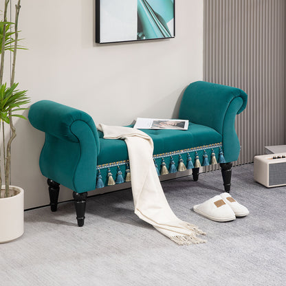 HOMCOM Polsterbank, Sitzbank, Vintage-Design, bis 150 kg, 117x40x58 cm, Grün