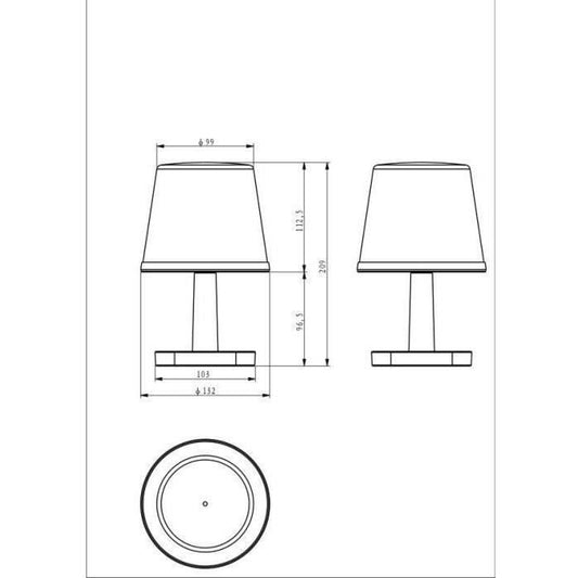 GALIX G4410 solar table lamp - 25 Lumens - H20 cm
