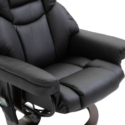 HOMCOM Relaxsessel mit Massagefunktion Fußhocker Liegefunktion Kunstleder 79 x 82 x 101 cm