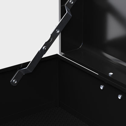 HOMCOM Werkzeugkiste, abschließbar, 3 Schubladen, Stahlgehäuse, 60x26x34cm, Rot+Schwarz