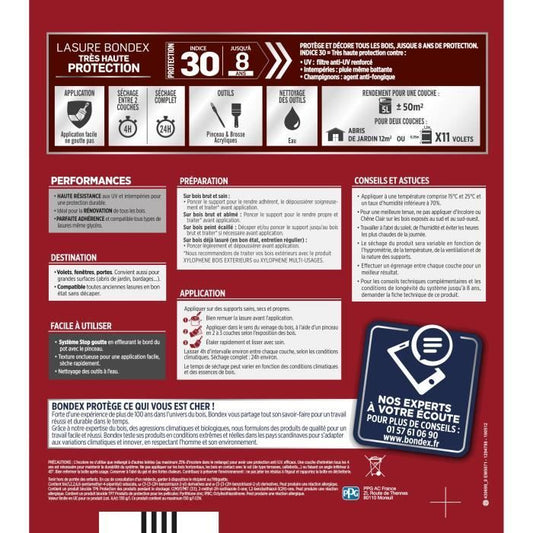 very high protection wood stain 8 years light oak 5L Bondex