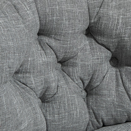 HOMCOM Bürostuhl ohne Armlehnen, bequemer Schreibtischstuhl mit gepolstertem Sitz und verstellbarer Höhe, Grau