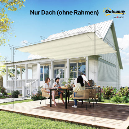 Outsunny Ersatzdach für 2,85 x 2 m Gartenpavillon, ausziehbar, einfache Montage, Polyester, Cremeweiß