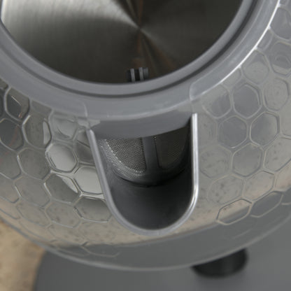 HOMCOM 2-in-1 Küchenset, Toaster und Wasserkocher, mehrere Optionen, 1,7 L, 4 Toastscheiben gleichzeitig, Kunststoff, Grau