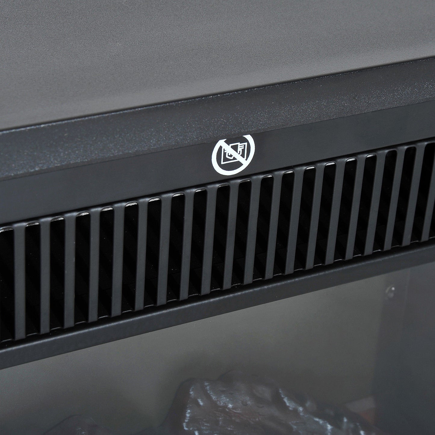 HOMCOM Elektrokamin Elektrischer Kamin Kaminofen Standkamin mit Flammeneffekt 600/1200W, Metall, Schwarz, 34x17x31 cm