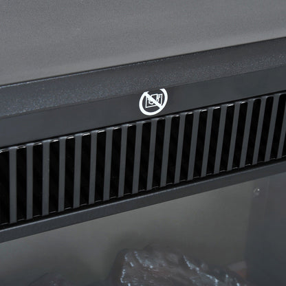 HOMCOM Elektrokamin Elektrischer Kamin Kaminofen Standkamin mit Flammeneffekt 600/1200W, Metall, Schwarz, 34x17x31 cm