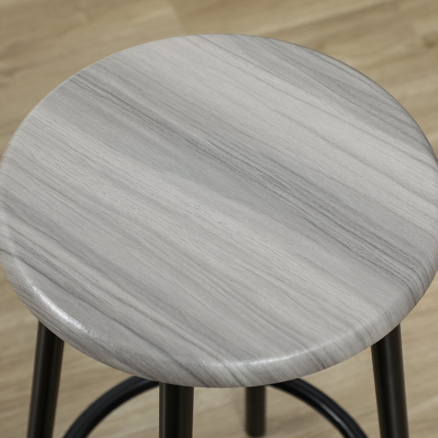 HOMCOM Bargarnitur, 5-teilig, Tisch & 4 Hocker, Industrie-Design, kompakt, rustikal