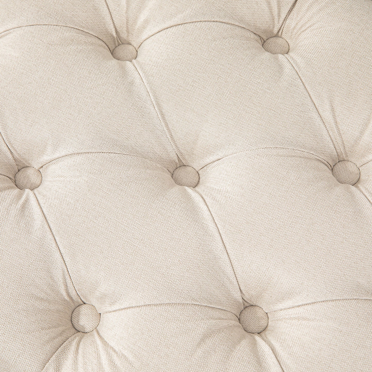 HOMCOM Polsterbank mit Knopfheftung, Bettbank, Vintage Design, 120x41x48cm, Cremeweiß