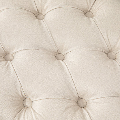 HOMCOM Polsterbank mit Knopfheftung, Bettbank, Vintage Design, 120x41x48cm, Cremeweiß