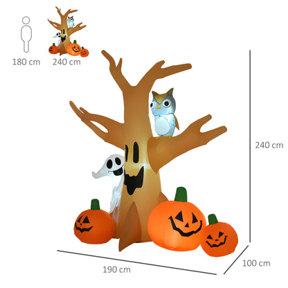 HOMCOM Halloween Aufblasbares Spukgespenst Luftfigur Aufleuchtend Deko 120/ 240 cm (Aufblasbarer Spukbaum)