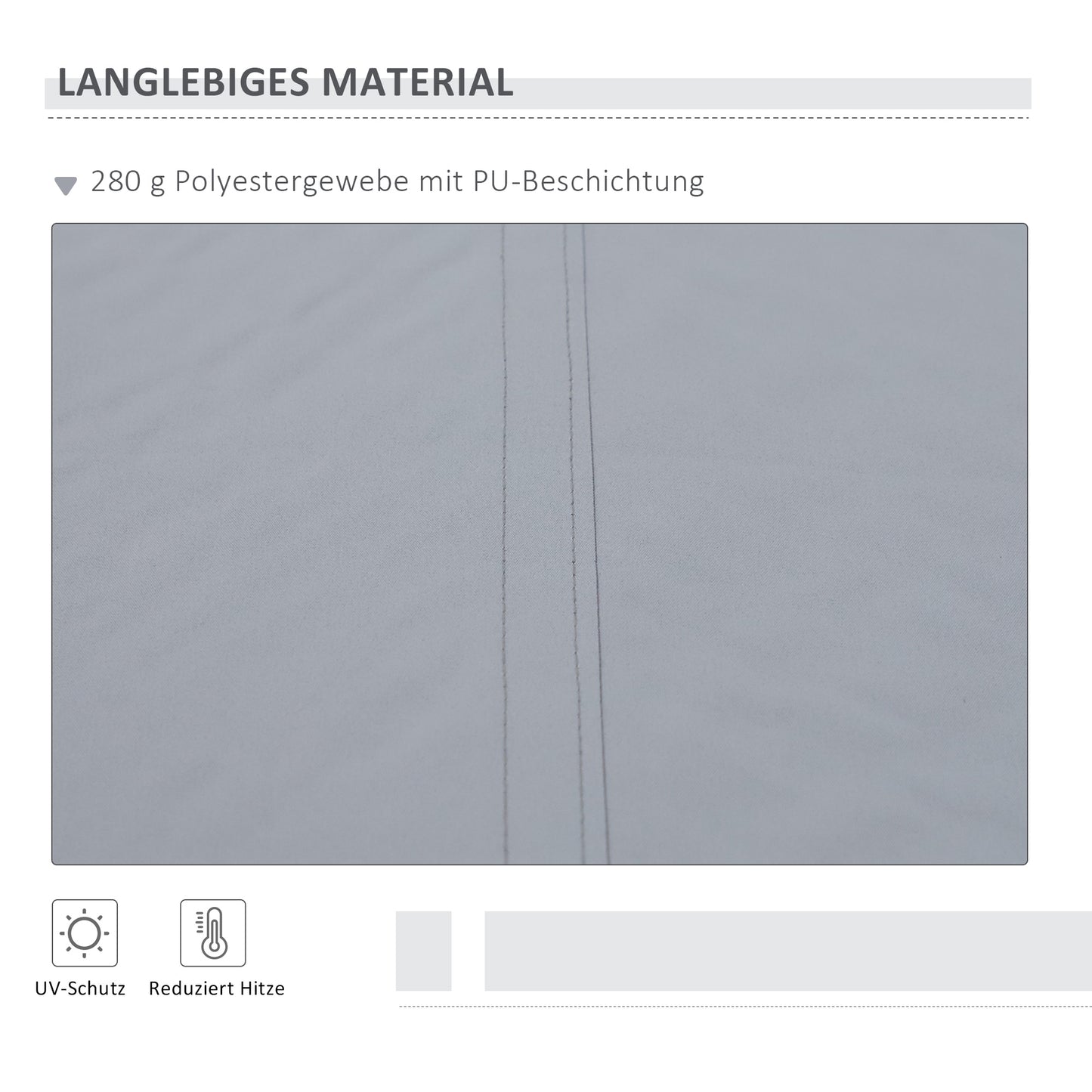 Outsunny Markise, 3,95 x 2,45 m, Sonnenschutz, einfahrbar, mit Handkurbel, Metallrahmen, Polyester, Grau/Weiß