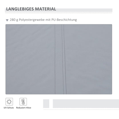 Outsunny Markise, 3,95 x 2,45 m, Sonnenschutz, einfahrbar, mit Handkurbel, Metallrahmen, Polyester, Grau/Weiß