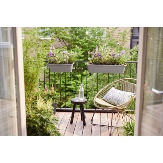 Elho Noa Balconiere Xl - Gray - L 78 x B 20 x H 18 cm - Outdoor balcony - 100% recycled