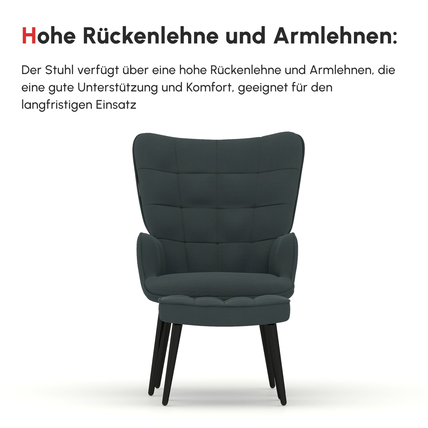 HOMCOM Relaxsessel mit Ottomane Sessel mit Fußhocker, 2-teiliges Set, Grau