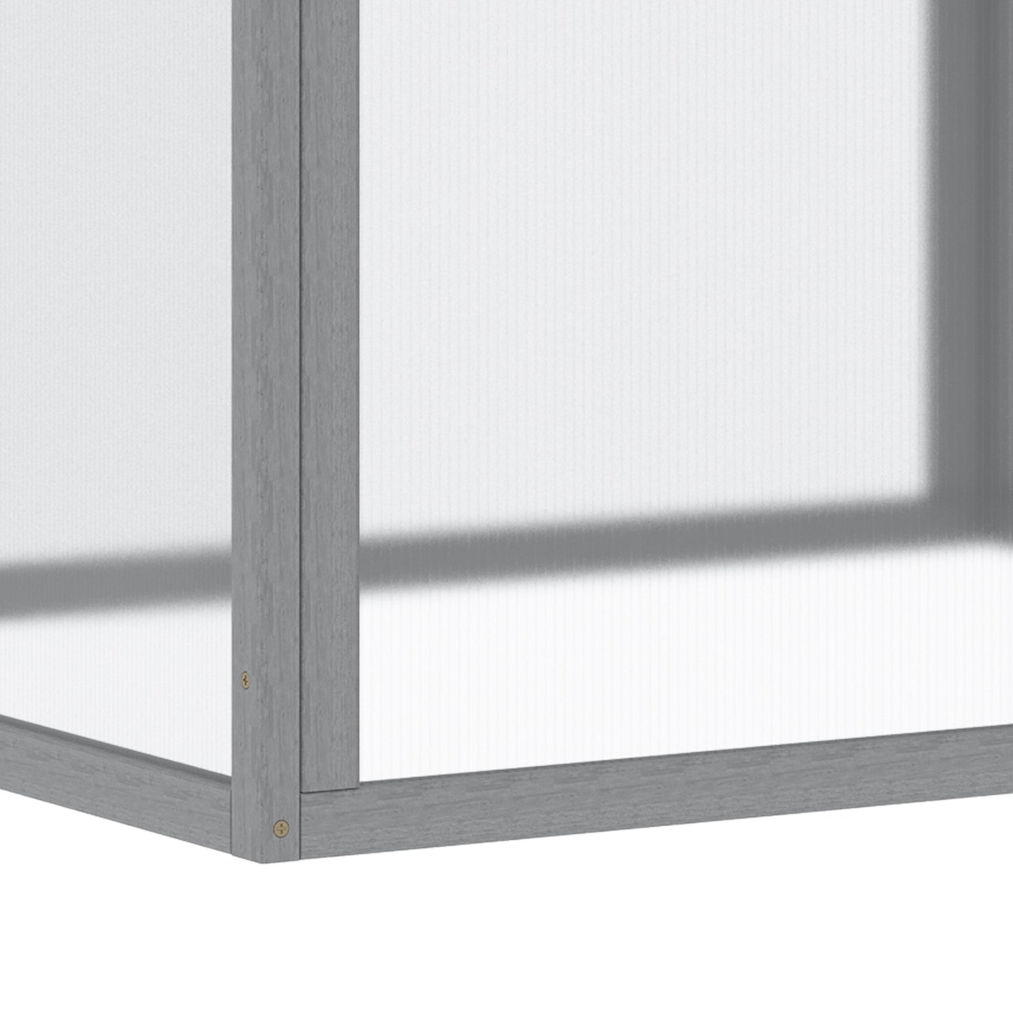 Outsunny Frühbeet Treibhaus Gewächshaus Frühbeetkasten Pflanzenbeet mit Abdeckung aus Holz und Polycarbonat wetterfest Hellgrau 90 x 80 x 58 cm