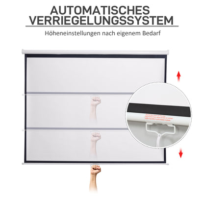 HOMCOM Beamer Leinwand 203 x 152 cm 100 Zoll 4:3/ 16:9 Projektionsleinwand Manuell für Heimkino