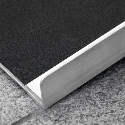 HOMCOM Rollstuhlrampe Auffahrrampe Rollstühle Rollatoren Faltbar Aluminium, 270 kg Belastbar, Schwarz, 91 x 72 x 5 cm