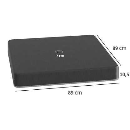 Outsunny Basisgewichte für Sonnenschirmständer, Wasserdicht, mit Sand befüllbar, Kunststoff, 89L x 89B x 10,5H cm, Schwarz