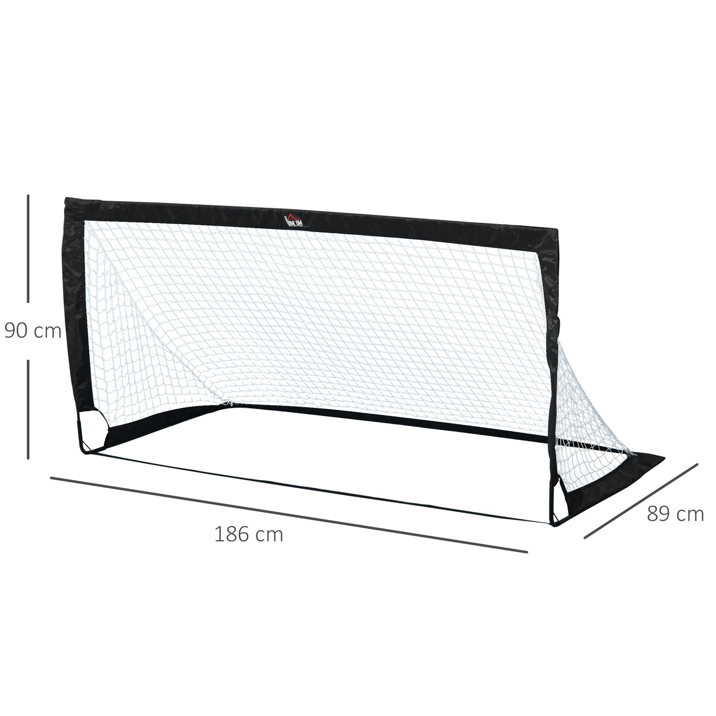 HOMCOM Fußballtor 2er Set faltbar 183 x 90 x 90 cm Fussballtor mit Tragetasche wetterfest Outdoor Fußball Tore für Erwachsene Fußballtore für Garten Training Freizeit Schwarz
