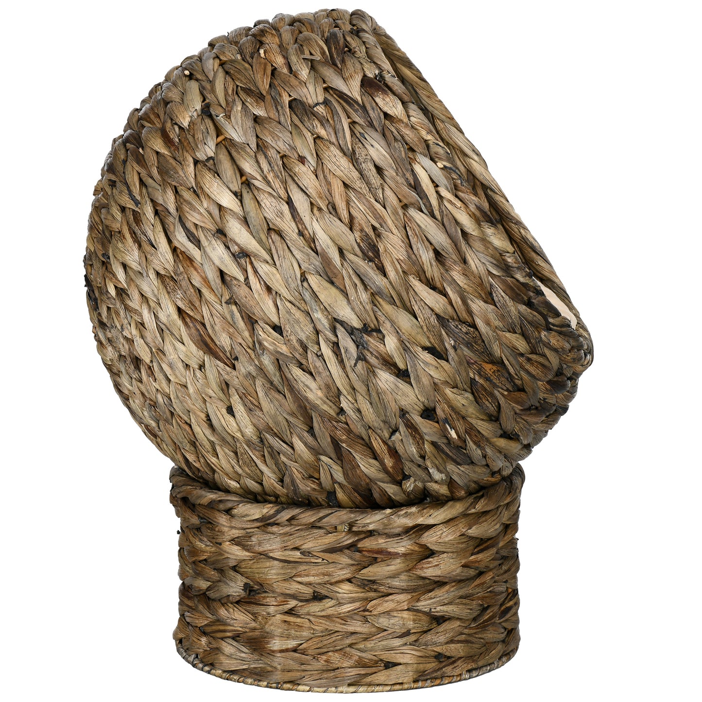 PawHut Rattan Katzenkorb Katzenhöhle Katzenhütte Katzenbett mit Kissen Haustierbett Wasserhyazinthe Kaffee 40 x 37 x 51 cm