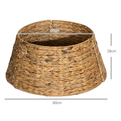 HOMCOM Ständerverkleidung für Weihnachtsbaum, rustikal, Flechtmuster, Wasserhyazinthe, Metallverstärkung