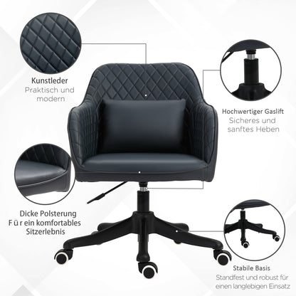 Vinsetto Massage Bürostuhl Schreibtischstuhl Computerstuhl Drehstuhl Arbeitsstuhl mit Vibrationsfunktion USB-Schrittstelle Massagefunktion Lendenkissen Armlehnen 78-86 cm höhenverstellbar Anthrazit