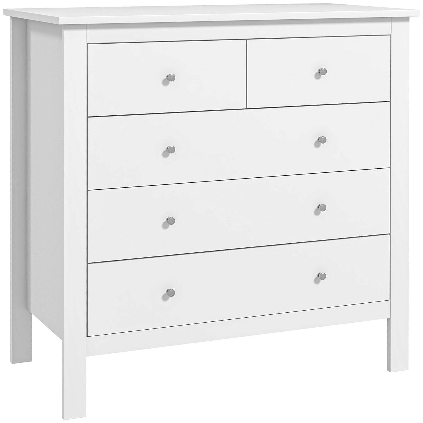 HOMCOM Kommode, Sideboard, leises Öffnen/Schließen, Kippschutz, 79 x 39,5 x 80,5 cm, Weiß