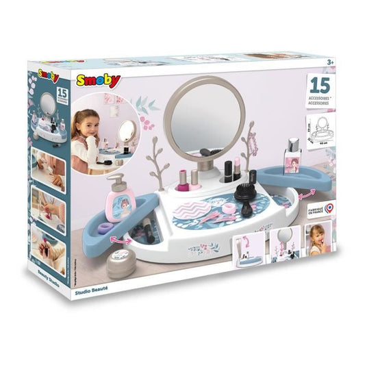 Smoby - My beauty studio - Tabletop dressing table with tilting and removable mirror - 15 dummy accessories - Made in France