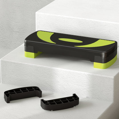 HOMCOM Aerobic-Stepper, höhenverstellbar, für Indoor und Outdoor, Belastbarkeit bis 150 kg, 80 x 31 x 10-20 cm, Grün