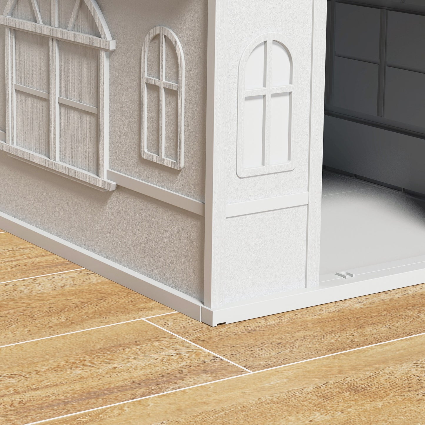 PawHut Hundehütte mit Satteldach, vattenfest, Kunststoff, 65 x 75,7 x 63 cm, Grau