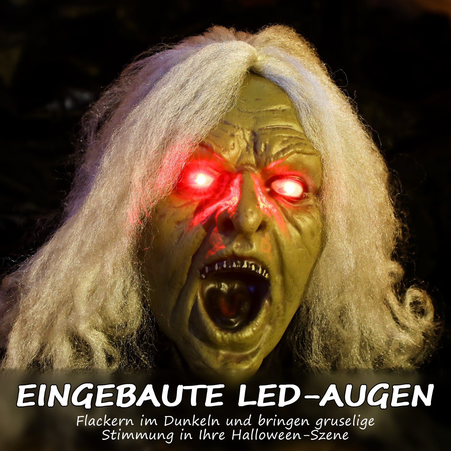 Outsunny 183cm Halloween Dekoration Halloween Zombie-Alte mit LED-Lichter, Soundfunktion, für Party