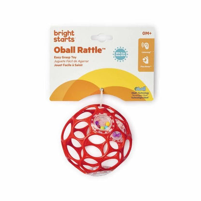 BRIGHT STARS, Oball Easy-Grip Rattle BPA-Free Infant Toy, for Newborns +