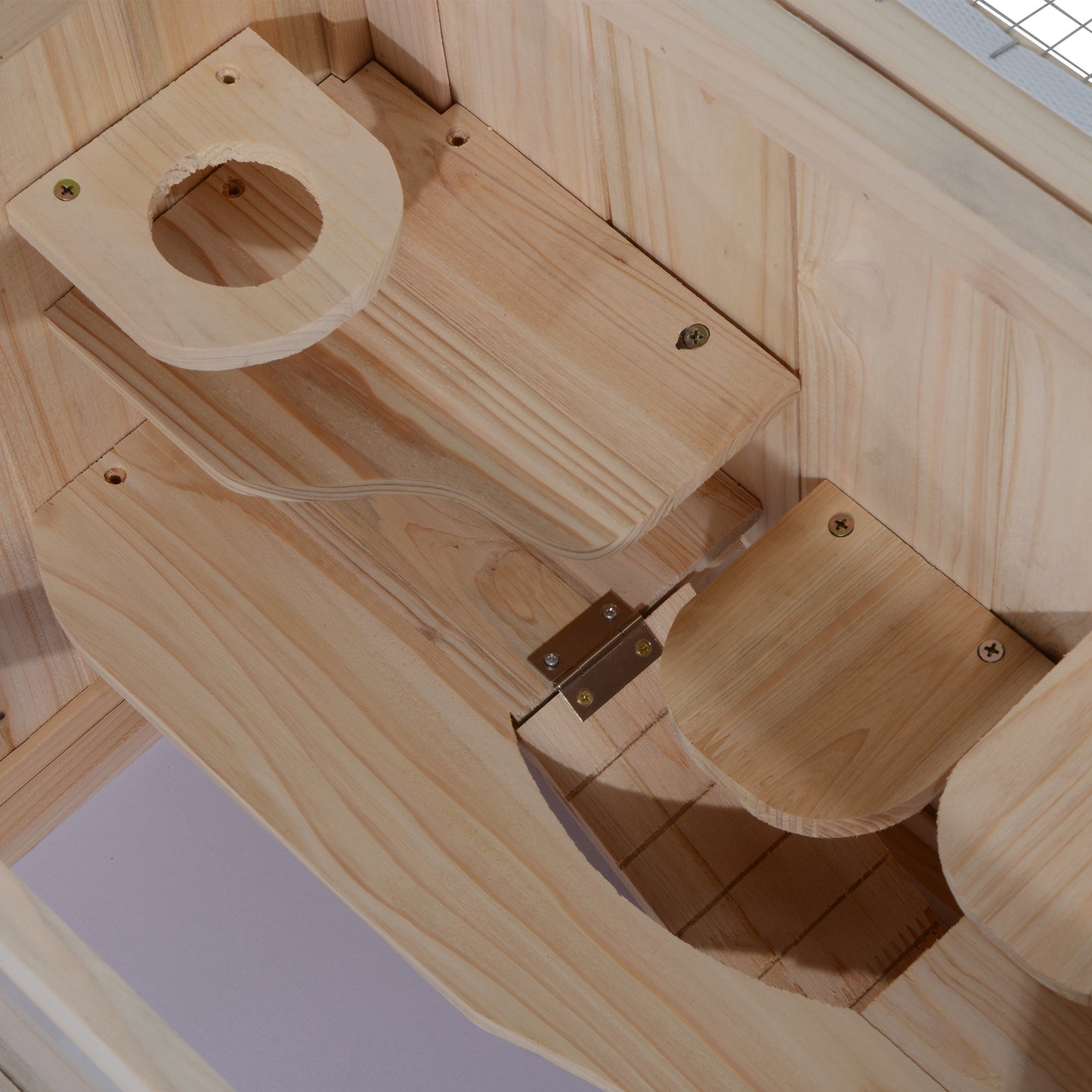 PawHut Kleintierkäfig Nagerkäfig Holz 60 x 35 x 42 cm