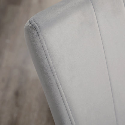 HOMCOM 4er-Set Esszimmerstühle, Akzentstühle für Küchen und Esszimmer, Stuhlset, Velours-Optik, Hellgrau+ Schwarz