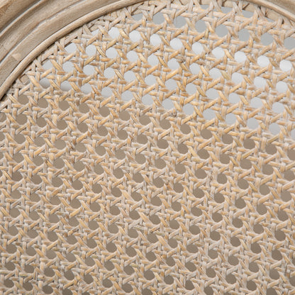 HOMCOM Küchenstühle im 2er-Set, weich gepolstert, Vintage-Design, Rattanoptik, Grau