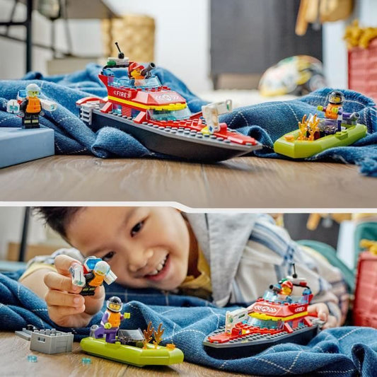 Lego City 60373 The firefighters' rescue boat, floating toy, jetpack and minifigurins