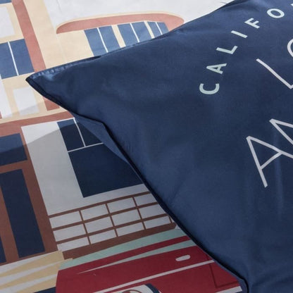 Bedding set - TODAY - JAVA - 2 people - 240x220 cm - Cotton - Los Angeles print - Blue