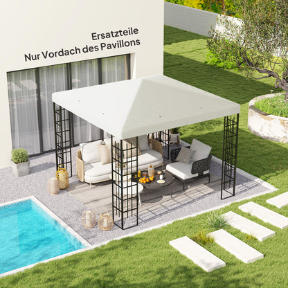 Outsunny 3 x 3 m Ersatzplane für Pavillon, Plane für Garten-Pavillon, mit Wasserablauföffnungen, UPF30+, Hellgrau