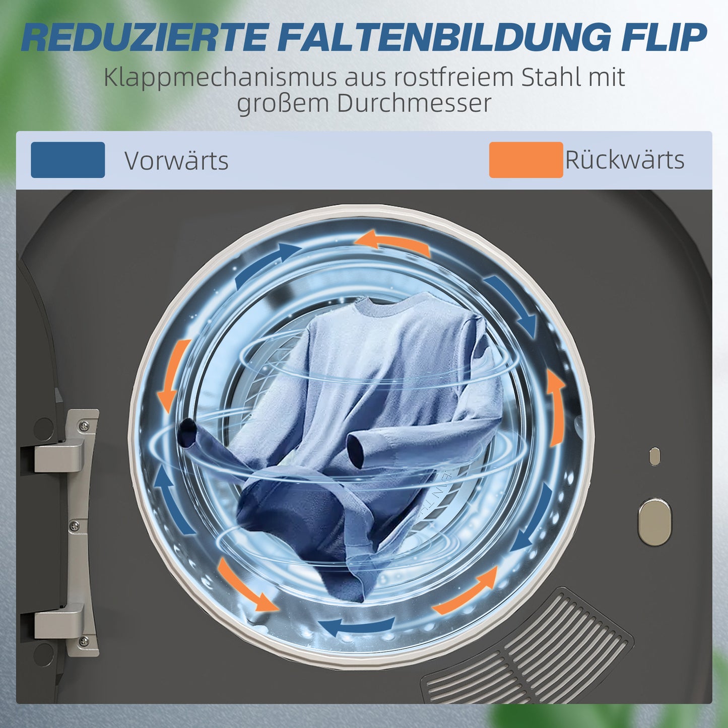 HOMCOM Wäschetrockner mit UV-Desinfektion, kompakte Bauweise, 4 kg Kapazität, Edelstahl, Grau